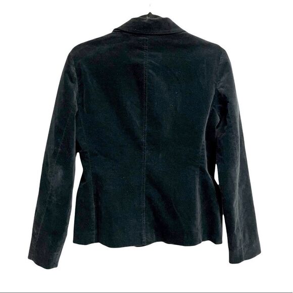 LANDS END Velvet Button Front Blazer Navy Blue XS - Picture 4 of 6